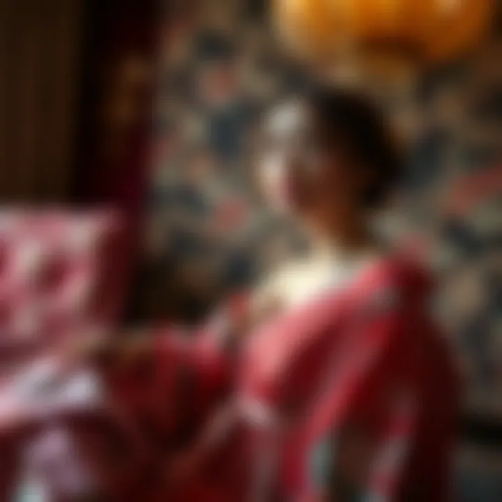 Luxurious fabrics used in kimono lingerie