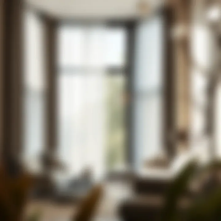 Grommet Design in Modern Living Room Elegant light filtering window panel showcasing grommet design in a modern living room.