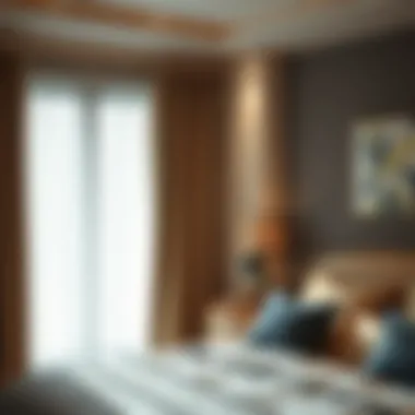 Enhancing Ambiance in Cozy Bedroom Stylish installation of light filtering window panels enhancing the ambiance of a cozy bedroom.