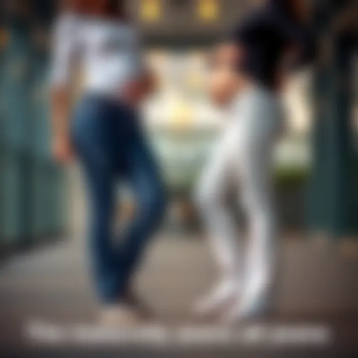 A side-by-side comparison of traditional vs adjustable waistband maternity jeans