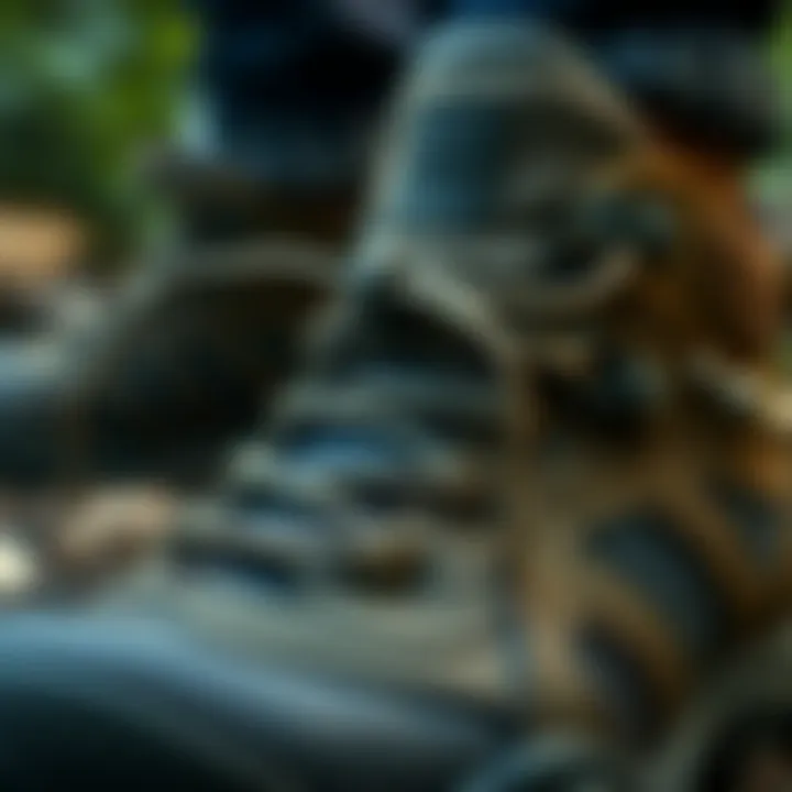 Close-up of shoe materials and construction details