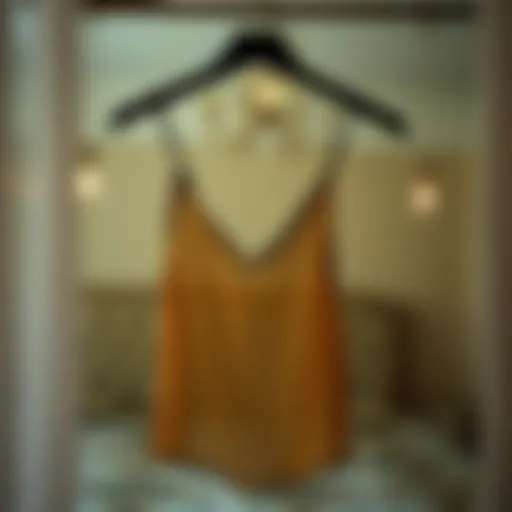 Elegance in Transparency Elegant see-through camisole draped on a vintage hanger