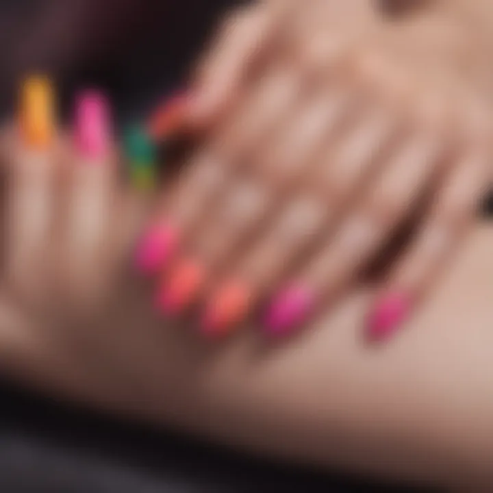 Aesthetic nail designs featuring neon pigments