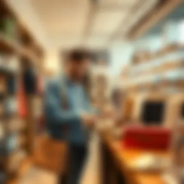 A parent choosing the perfect pair of barefoot sandals for their infant in a boutique