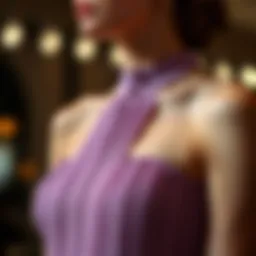 Elegant notch neck pleated tube dress showcasing intricate fabric detail