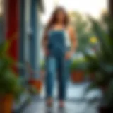 Trendy plus size overall jumpsuit in a casual setting