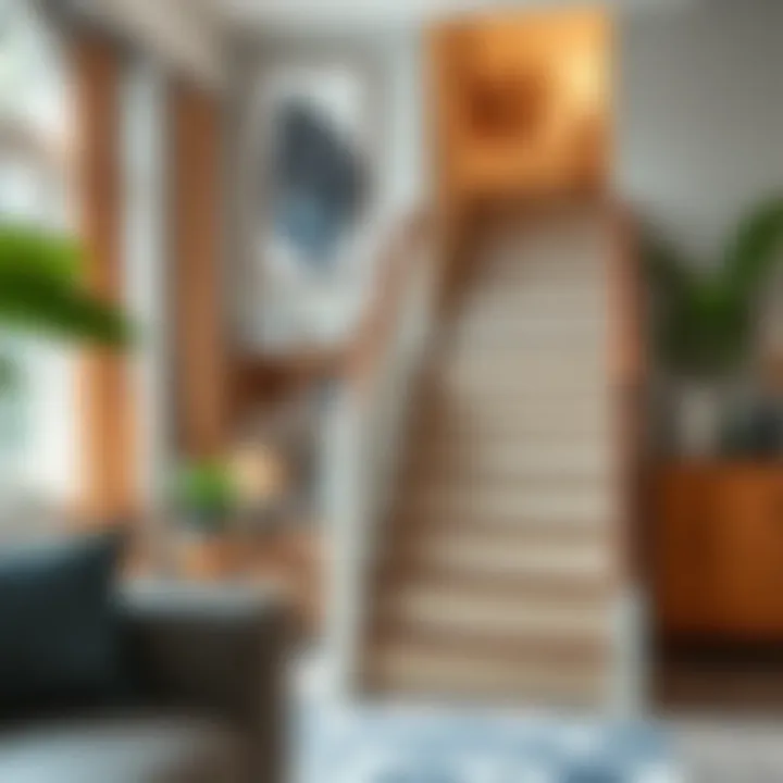 Stylish Decor with Stair Covers Stylish living space with peel and stick stair covers enhancing decor