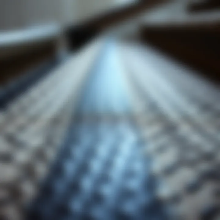 Textured Materials for Enhanced Grip Close-up of textured material used for stair coverings