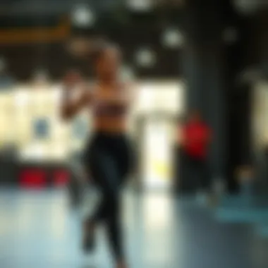 Enthusiast engaging in a fitness routine wearing petite XL leggings