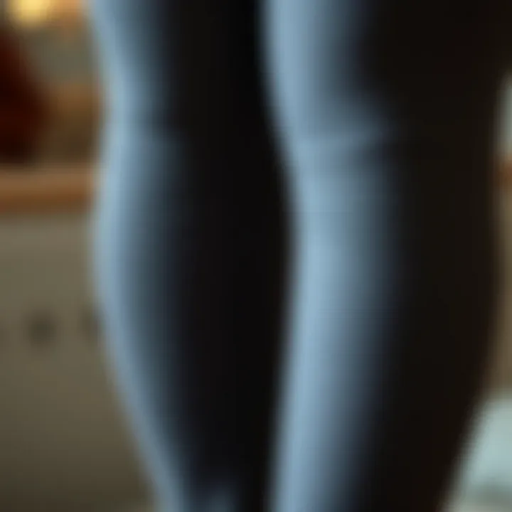 A close-up view of fabric texture highlighting stretch and comfort