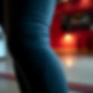 Quality Fabric of Batman Leggings Close-up of fabric texture of plus size Batman leggings, highlighting quality and comfort