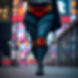 Stylish plus size Batman leggings on display, showcasing vibrant design