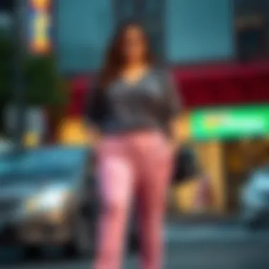 Casual outfit featuring plus size pink dress pants with a trendy top