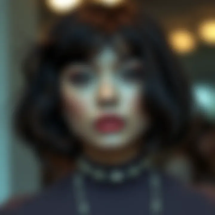 A thoughtful portrait of an individual confidently wearing a realistic wig