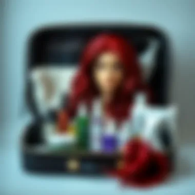 A well-organized wig care kit with essential products for maintenance