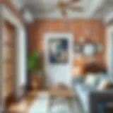 Charming Interior with Rustic Red Brick Wallpaper Interior featuring rustic red brick wallpaper