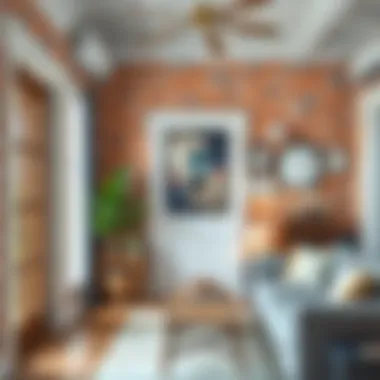 Charming Interior with Rustic Red Brick Wallpaper Interior featuring rustic red brick wallpaper