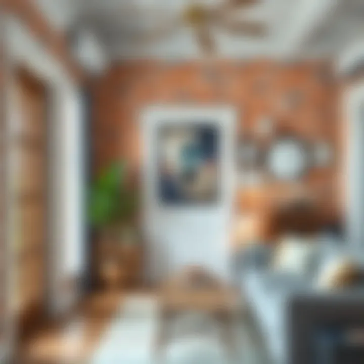 Charming Interior with Rustic Red Brick Wallpaper Interior featuring rustic red brick wallpaper