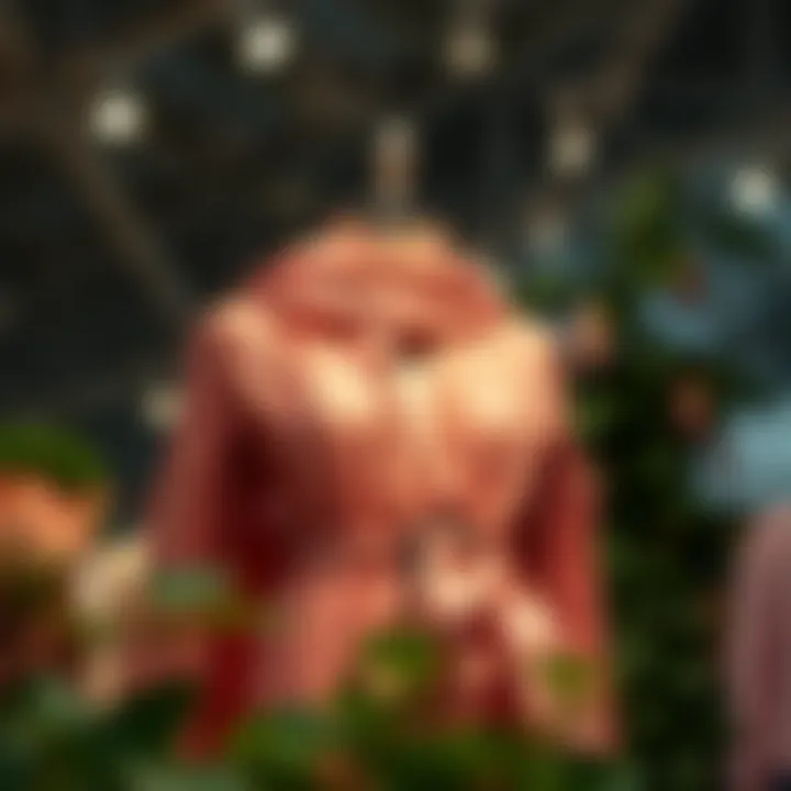 Fashion Statement with Silk Ivy Silk ivy draped elegantly in a fashionable outfit displayed on a mannequin