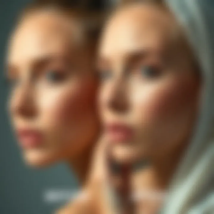 Before and After Skin Comparison Comparison of skin before and after using the Silk Touch Up face razor