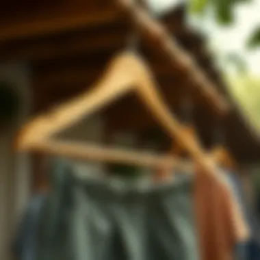 Eco-Friendly Choice: Bamboo Skirt Hanger Sustainable bamboo skirt hanger emphasizing eco-friendliness