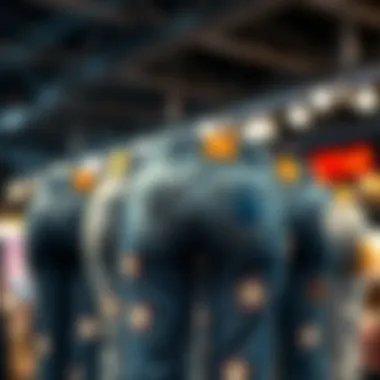 Different styles of star patched jeans showcased