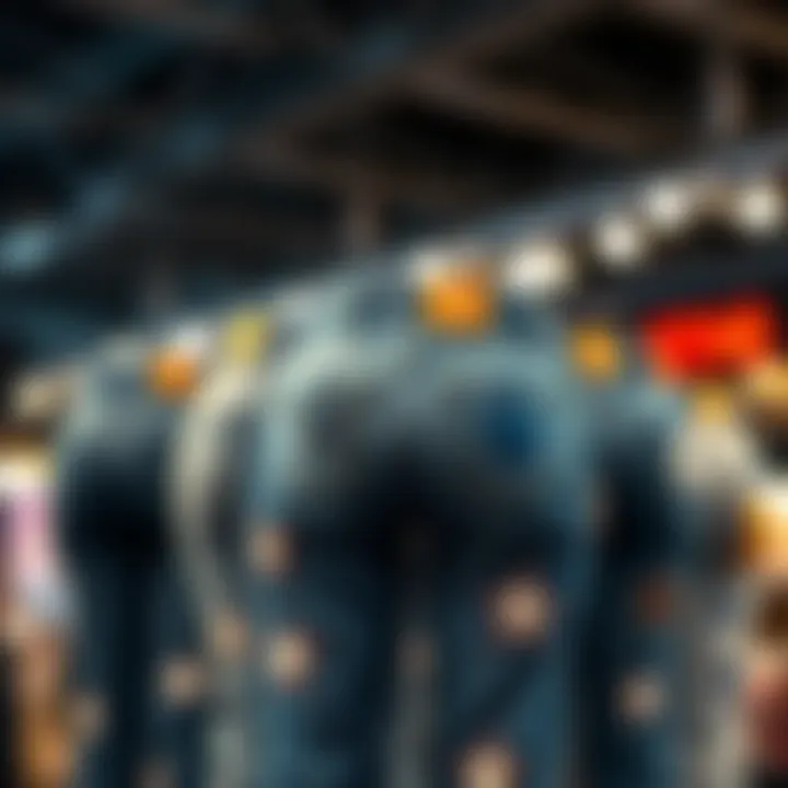 Different styles of star patched jeans showcased