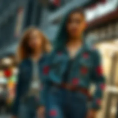 A fashionable outfit featuring star patched jeans