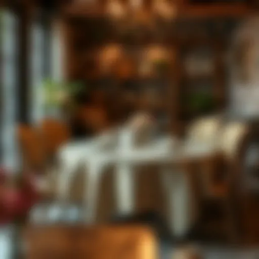 Beautiful rustic wood tablecloth enhancing a cozy dining setting