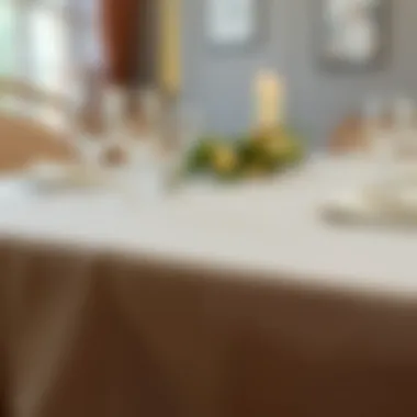 Close-up of high-quality fabric used in rustic wood tablecloths