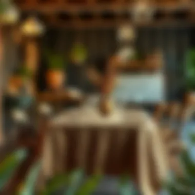 Innovative designs showcasing rustic-inspired tablecloths in various settings