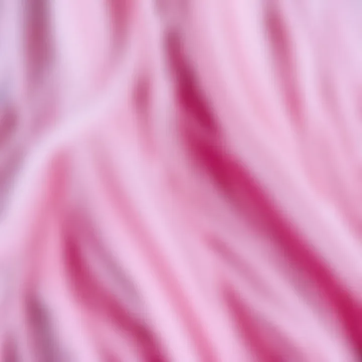 Close-up of long pink wig fibers showcasing texture