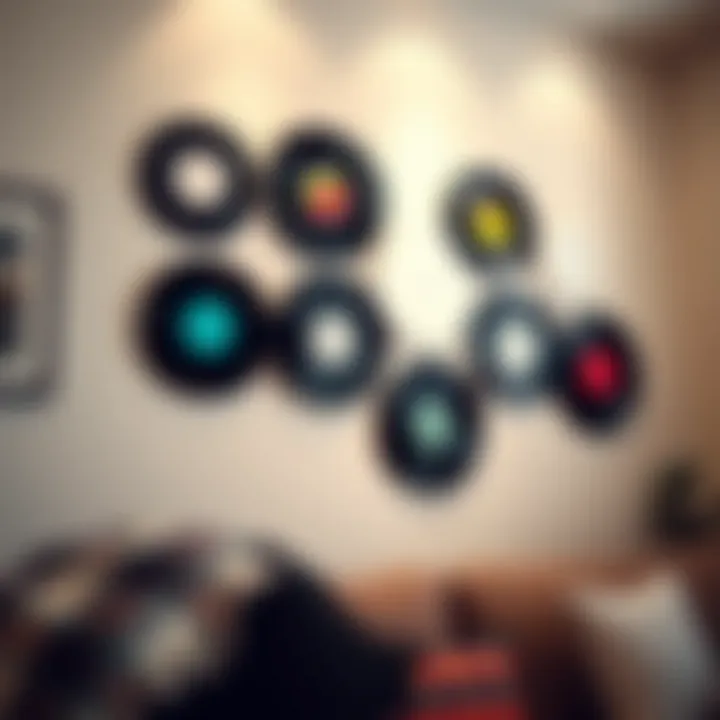 Stylish Wall Art Using Blank Vinyl Records Elegant display of blank vinyl records as wall art