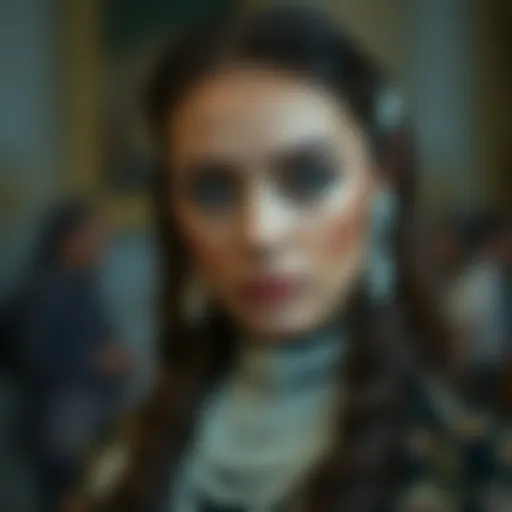 Elegant pearled face jewels enhancing an attire