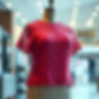 Elegant Pink Lace Top Displayed Elegant pink lace top displayed on a mannequin