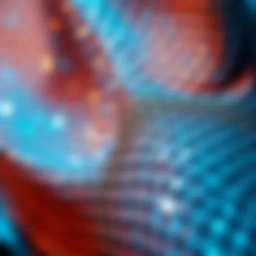 A close-up of sparkly fishnet fabric showcasing its intricate design and shimmer