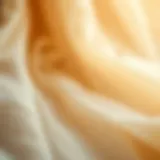 A close-up of tulle fabric showcasing its delicate texture and layers