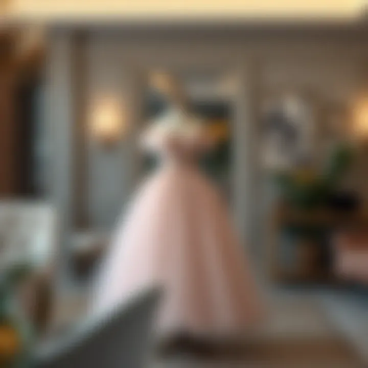 Elegant Tulle Princess Dress Display A beautifully styled tulle princess dress displayed in an elegant setting