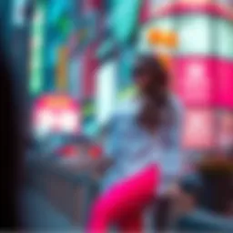 Vibrant plus size neon tights showcased in a stylish outfit