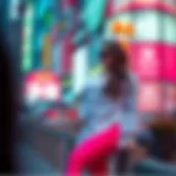 Stylish Outfit Featuring Neon Tights Vibrant plus size neon tights showcased in a stylish outfit