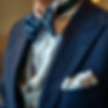 Close-up of fabric choices for a blue suit with vest
