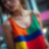Color block tank showcasing bold color combinations