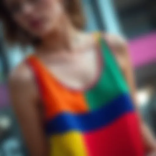 Color block tank showcasing bold color combinations