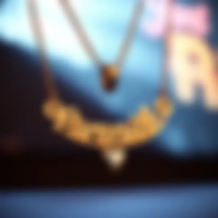 Close-up of a customized double layer name necklace showcasing personalization