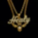 Elegant double layer name necklace highlighting intricate design details