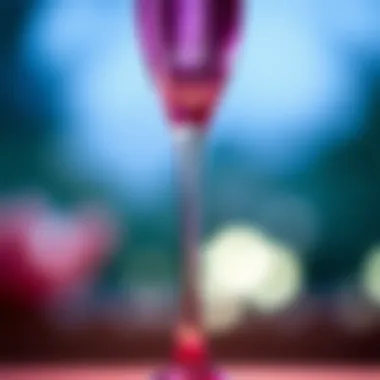 Detailed View of Pink Acrylic Flute Design Close-up of pink acrylic champagne flute showcasing its design