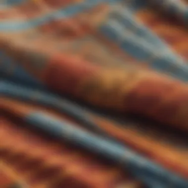 A close-up of fabric textures used in Oktoberfest aprons, highlighting materials