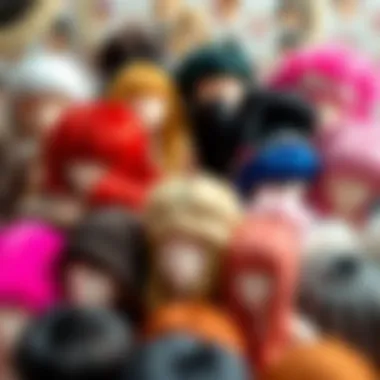 A variety of wiglet hair toppers displayed in an array of colors and styles