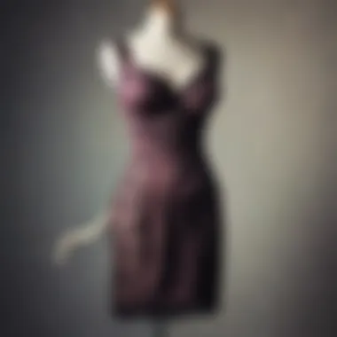 Elegant garter slip dress on a mannequin showcasing its silhouette