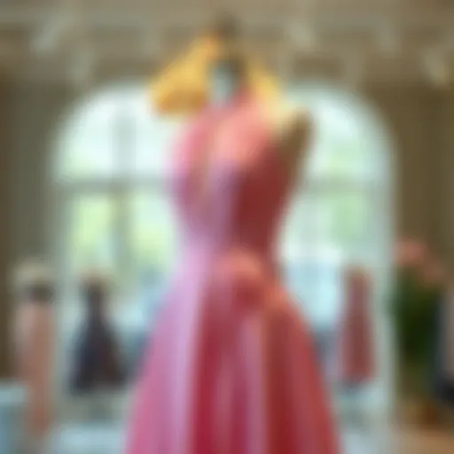 Elegant Halterneck Swing Dress Display Elegant halterneck swing dress displayed on a mannequin